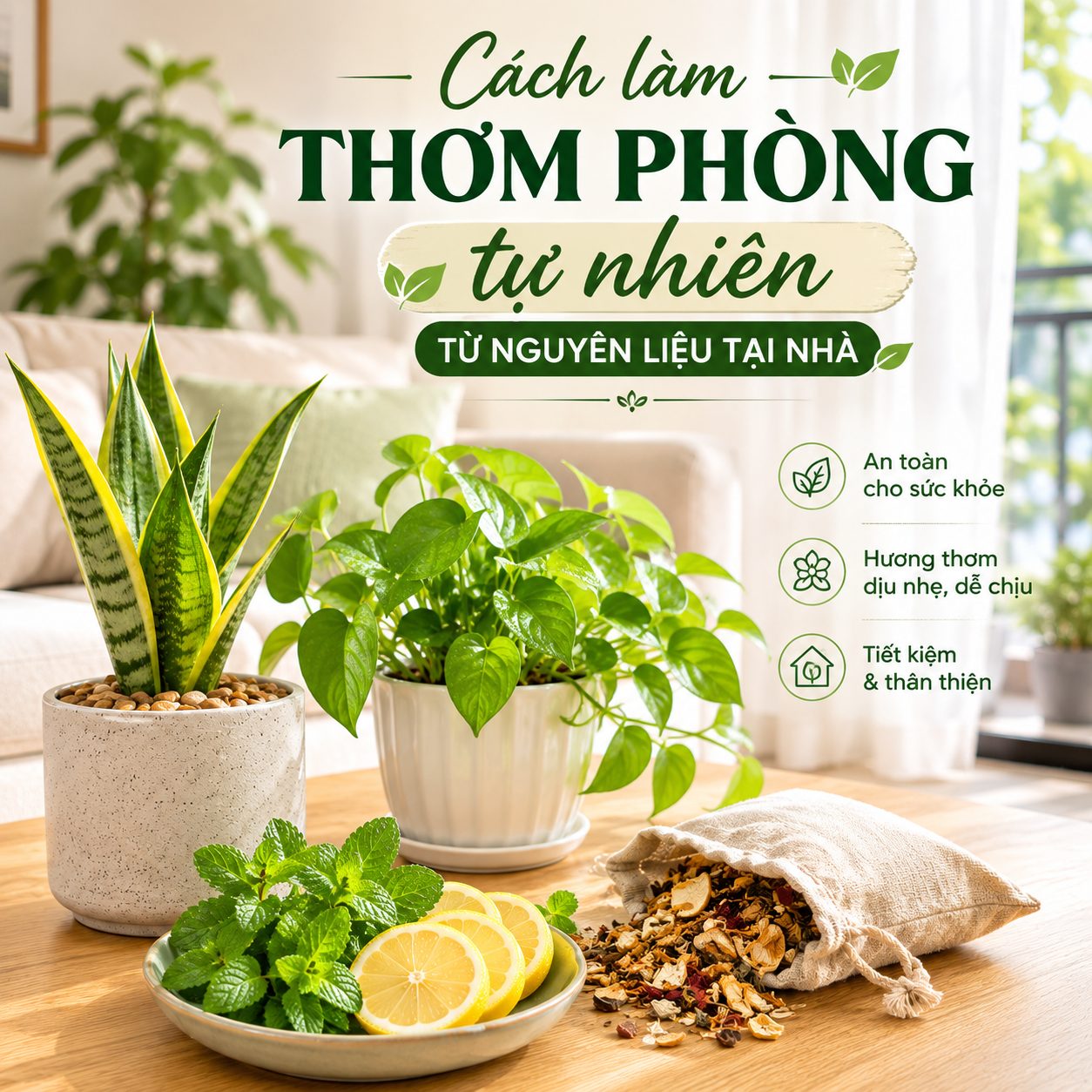 15 cách làm thơm phòng tự nhiên từ nguyên liệu tại nhà
