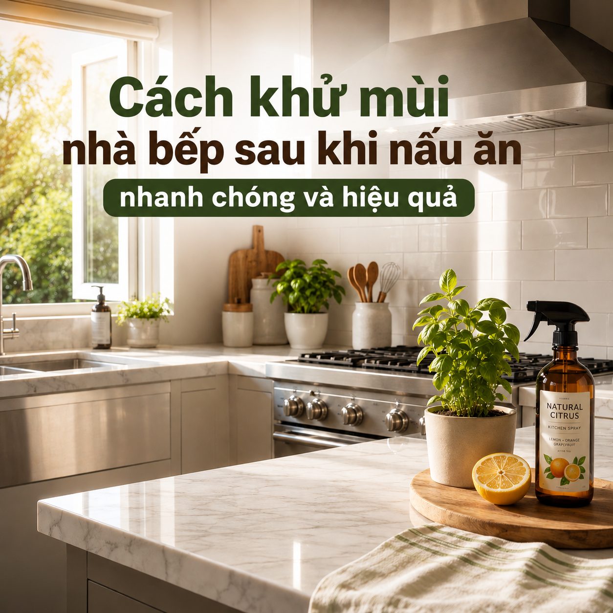 Cách khử mùi nhà bếp sau khi nấu ăn nhanh chóng và hiệu quả