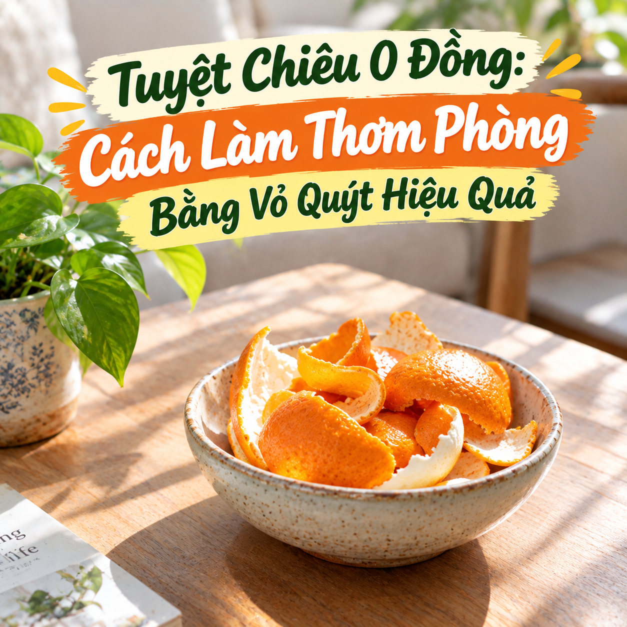 Tuyệt Chiêu 0 Đồng: Cách Làm Thơm Phòng Bằng Vỏ Quýt Hiệu Quả